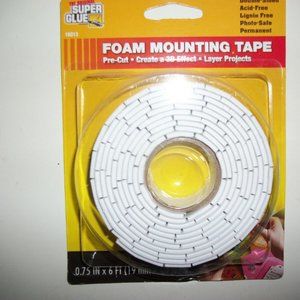 Original Super Glue Double-Sided Foam Mounting Tape Pre-Cut 3/4" Tabs